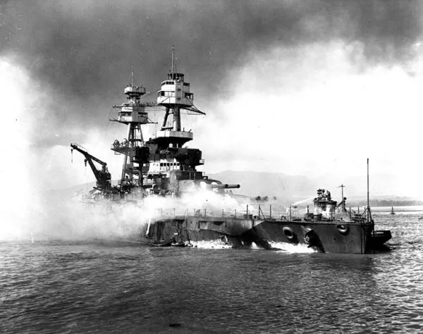 USS Nevada Grounded at Hospital Point